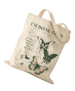 Sac à main fourre-tout en coton biologique de style bohème XL imprimé sur mesure pour femmes sac de messager en toile écologique avec décoration de lettres - Product Image 2