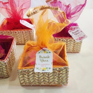 Nueva Cesta de Regalo Decorativa, Cesta de Regalo para Bodas, Recuerdos de Boda, Cestas de Regalo para Mehndi, Caja de Regalo de Madera - Product Image 1