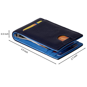 Multiple Card Cash Holder <b>Wallet</b> For Sale Men's Genuine Leather Slim <b>Fold</b> <b>Wallets</b> Minimalist Design Casual Leather Card Holder - Product Image 5