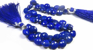 Hermosas Cuentas de Piedras Preciosas Facetadas de Lapislázuli Azul Natural de 8-9 mm, Cuentas de Lapislázuli en Forma de Corazón Pulido Opaco, Hilo de 7.5 Pulgadas - Product Image 2