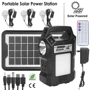 Stazione di Energia Solare Portatile Ricaricabile con Lampada da Giardino, Torcia e 3 Lampadine per Campeggio e Interruzioni di Corrente - Product Image 1