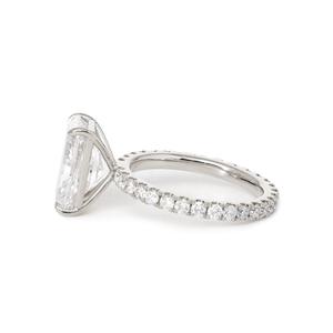 14k Gold 3ct Radiant Cut Lab Grown Diamond Set Premium U Pave Solitaire & Eternity Band High-Brilliance Crushed <b>Ice</b> Radiant - Product Image 5