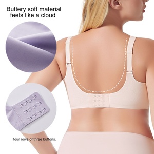 Sujetador sin aros para mujer, copa 3/4, tirantes ajustables, espalda en Y, cierre de tres corchetes, transpirable, de elastano/nailon, color liso, todo tipo - Product Image 6