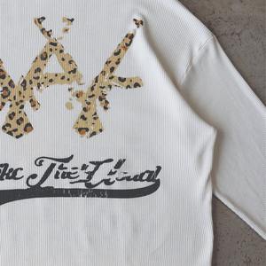 High Quality 100% Cotton <b>Waffle</b> Boxy <b>Shirt</b> DTG Printed Streetwear Men Tee Custom Oversized Thermal Long Sleeve T-<b>Shirts</b> - Product Image 6