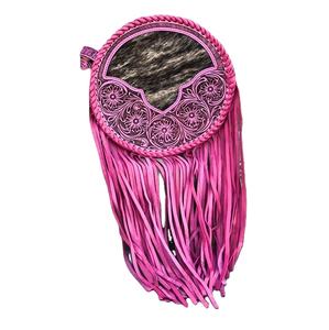 Bolso Estilo Bohemio de Cuero Genuino con Estampado Animal, Hecho a Mano en India, Cierre de Cremallera, Ecológico, para Primavera, Otoño e Invierno - Product Image 2