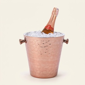 Large Capacity Stainless Steel Hammered <b>Ice</b> <b>Bucket</b> Durable Metal Wine Chiller Portable <b>Drink</b> <b>Bucket</b> For Outdoor Picnic <b>Bucket</b> - Product Image 2