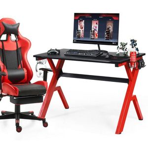 Gaming <b>Desk</b> with Headphone Mouse Pad and Cup Holder Storage Features - Product Image 3