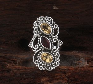 Luxury Natural Citrine Vintage <b>Ring</b> Antique Style 925 Sterling <b>Silver</b> <b>Statement</b> Band High-Quality Wholesale Handcrafted - Product Image 4