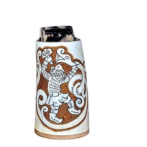 Tasses portables de qualité supérieure en corne de buffle 100 % naturelle, gravure personnalisée, style viking authentique, poli, motif animalier - Product Image 1