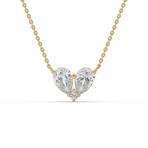Luxeshine Women's 2Ct Lab Grown Pear Diamond Pendant VS1 IGI Certified Brilliant 925 Sterling <b>Silver</b> Yellow Rose Engagement - Product Image 4