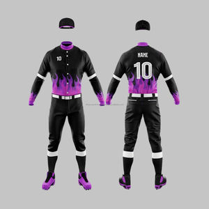 Vente en gros directe d'usine d'uniformes de baseball en polyester Ensembles respirants avec logo personnalisé Services OEM disponibles - Product Image 3
