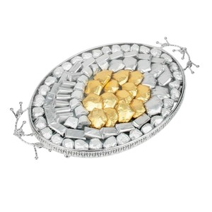 Plateau décoratif élégant à motif de branche d'olivier, idéal pour les chocolats, les cadeaux de mariage ou d'entreprise, au meilleur prix. - Product Image 2