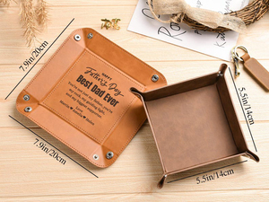 Bandeja Organizadora de Oficina de Cuero Genuino Premium, Caja para Accesorios de Escritorio de Cuero Real de Lujo GLTY-0018 - Product Image 5