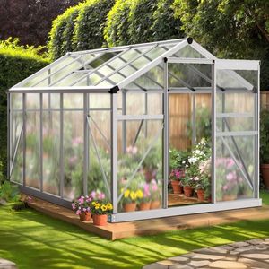 6x10ft Hybrid Polycarbonate Silver Garden Greenhouse & Room Product Category - Product Image 6