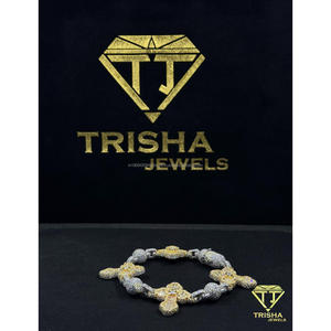 Elegant Clover Link <b>Bracelet</b> With VVS Lab Grown Diamonds <b>Solid</b> 925 Sterling <b>Silver</b> Luxury Gift By Trisha Jewels - Product Image 2