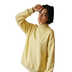 Custom Women's Mock Neck Pullover Sweatshirt Winter Polyester/Cotton <b>Blend</b> Oversized Long Sleeve Fleece Front Wholesale - Product Image 1