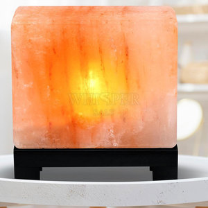 Handmade Carved Himalayan <b>Cube</b> Salt Lamp Soft Glow Calming <b>Light</b> Modern Design High Quality Home Decoration - Product Image 2