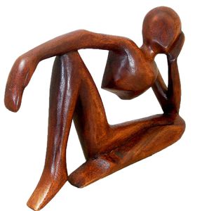 Eco Friendly Wooden Yoga <b>Statue</b> For Modern Home Decoration And Calm Relaxing Interior Display Piece - Product Image 4