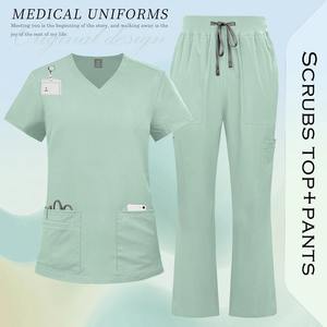 Uniforme Quirúrgico, Conjunto de Uniforme Médico con Múltiples Bolsillos, Pantalones y Blusa, Uniforme Clínico, Ropa de Trabajo para Salón de Belleza, Spa, Hospital - Product Image 5