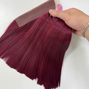 เซ็ตชุดมัดและปิดผมคนแท้แบบตรงลายลูกไม้สีไวน์คุณภาพสูง - Product Image 1