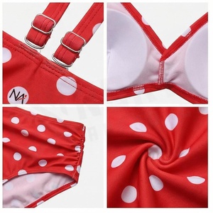 NORTH APPROACH Red Polka Dot 2 Piece <b>Bikini</b> <b>Set</b> Halter Neck High Waist Twist Front Swimwear Women - Product Image 4