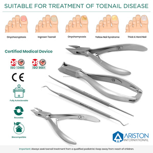 Kit d'outils de podiatrie Ariston 5 pièces ensemble Concave flèche flamme pinces à ongles en acier inoxydable doigt orteil large mâchoire ouverture hôpital - Product Image 5