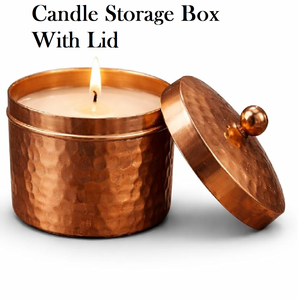 Amazing Collection Candle Jar Copper Hammered Metal Candle Box With <b>Lid</b> Home Dining Table <b>Decorative</b> Use Kitchenware - Product Image 3