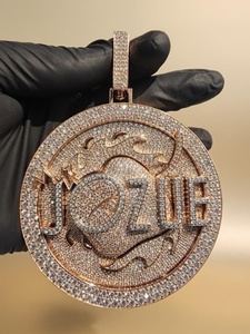 Colgante de Moissanita con Letra Inicial Personalizada en Disco Redondo para Hombre y Mujer, Plata de Ley 925, Joyería Fina, Colgantes y Dijes - Product Image 3