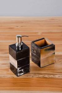 Distributeur de savon en corne de buffle, accessoire de salle de bain, pompe manuelle pour lotion, flacon de savon pour les mains à poser sur comptoir, pour la maison et l'hôtel, distributeur artisanal - Product Image 2