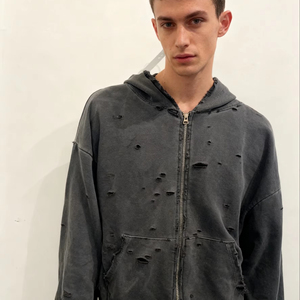 Sudadera con Capucha para Hombre, con Logotipo Personalizado Bordado, 100% Algodón, Lavado Vintage, Estilo Desgastado, Lavado Ácido - Product Image 1