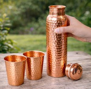 Traditional Heritage <b>Copper</b> Water <b>Bottle</b> Handcrafted Hydration <b>Bottle</b> for Cultural Wellness and Daily <b>Drinking</b> - Product Image 3