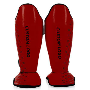 Lightweight & Durable Eco-Friendly High Elasticity Extended Protection Shin <b>Pads</b> with Leather Hook Loop for Boxing Training - Product Image 1