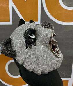 จี้รูปแพนด้าประดับเพชรโมอิสซาไนต์สีดำขาว ชุบทองคำขาวบนเงินแท้ 925 สไตล์ฮิปฮอป สำหรับทุกเพศ คลาสสิก ขนาดใหญ่ - Product Image 2