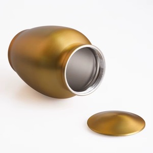 Heavy Duty Metal Golden Finished Cremation Urn Adult Ashes Long Lasting <b>Memorial</b> Urn - Product Image 3