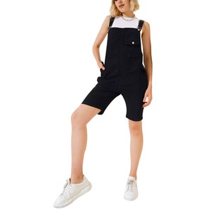 Freizeit kleid Quadratischer Ausschnitt Feste ärmellose Damen Shorts Overalls Spiel anzüge Dunkelblaue Jeans Stram pler Mädchen Normale Jeans Hose