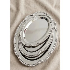 Plato de Metal con Acabado Plateado, Forma Ovalada, Hecho a Mano, para Accesorios de Cocina, Platos y Bandejas Decorativas - Product Image 2