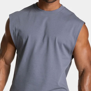 เสื้อกล้ามทรงสปอร์ตผู้ชายแบบขายส่ง ทรงบ็อกซี่ฟิต ผ้าวอชดีไซน์ใหม่ ขนาดโอเวอร์ไซส์ ผ้าฝ้าย 100% แห้งเร็ว ระบายอากาศดี ไม่เป็นขุย - Product Image 3