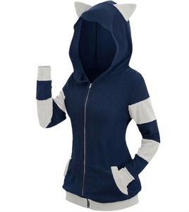 Sudadera con Capucha de Punto Sólido para Mujer, Informal, de Invierno, 100% Poliéster, con Logotipo Personalizado en la Parte Delantera, de Secado Rápido y Transpirable, Precio al por Mayor - Product Image 3