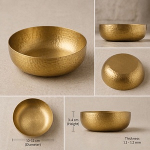 Bol de service en laiton de qualité supérieure, design classique fait main, écologique, pour les fêtes, article cadeau spécial, créations Lavie - Product Image 3