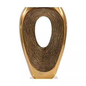 Abstract Brass Sculpture Irregular Shape Handmade Artistic Tabletop Decor Contemporary Living Room <b>Decoration</b> - Product Image 6
