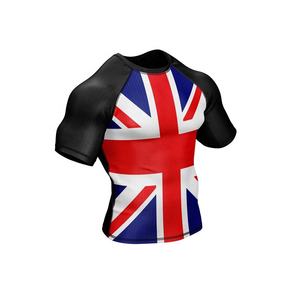 เสื้อรัดกล้ามเนื้อแขนยาวสีดำสำหรับผู้ชาย MMA แห้งเร็ว ผลิตจากโพลีเอสเตอร์ เหมาะสำหรับออกกำลังกาย ออกแบบลายพิมพ์แบบ Sublimation ได้ตามต้องการ เสื้อรัดกล้ามเนื้อสำหรับผู้ชายสำหรับ MMA - Product Image 3