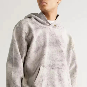 Sweat à capuche délavé coupe décontractée en molleton doux, style streetwear contemporain, fabrication sous marque privée - Product Image 3