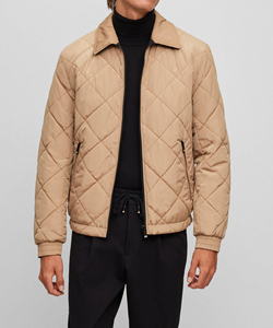 Spring and Autumn New Collection Windproof Zipper Turtleneck <b>Collar</b> Loose Fit Soft Shell Puffer <b>Jacket</b> Men's - Product Image 1