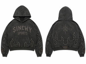 Custom Heavyweight 100% Cotton Acid Wash Y2K Vintage Boxy Cropped Rhinestone Flame Streetwear - Product Image 4