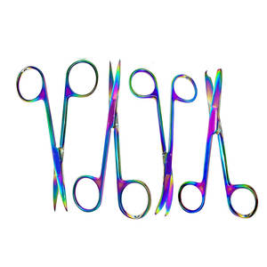 Ciseaux à suture et ciseaux à micro-pointes Iris avec revêtement en titane arc-en-ciel multicolore, qualité supérieure, crochet délicat - Product Image 3