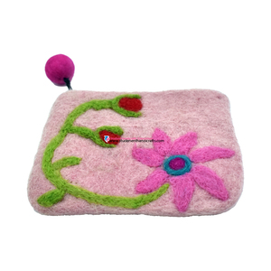 Sac à main en feutre de laine avec fleurs - Product Image 1
