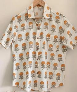 Camisas Formales de Verano para Hombre, 100% Algodón, Diseño Artesanal, Estampado en Bloque, Rayas Batik Sanganeri Jaipuri, Transpirables - Product Image 3