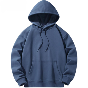 Mens Relaxed <b>Plain</b> <b>Hoodie</b> Cotton Fleece Kangaroo Pocket Adjustable Hood Casual Streetwear Daily Top - Product Image 1