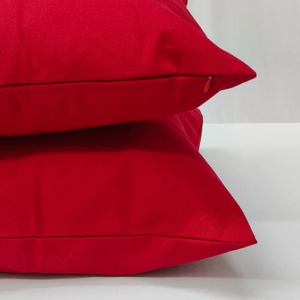 100% Cotton Woven Eco-Friendly Solid Red Square Cushion <b>Cover</b> Heavy Quality Home & Hotel Use Modern <b>Sofa</b> Pillow Case - Product Image 5