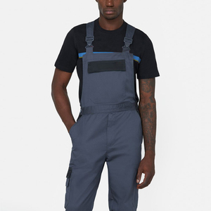 Combinaison de travail bleu marine pour homme, en coton, résistante à l'abrasion, avec bretelles réglables et genoux renforcés - Product Image 4